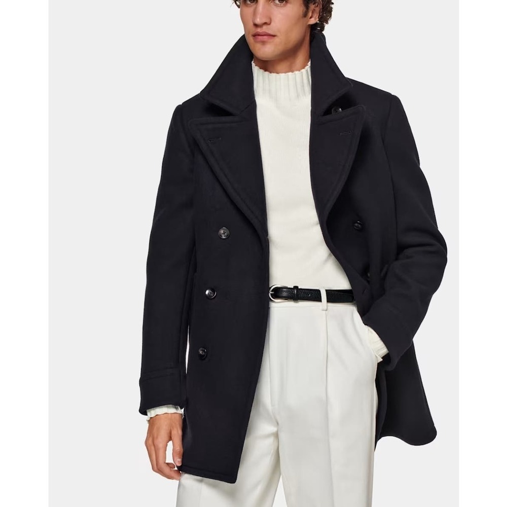 Suitsupply Navy Phoenix Int Wool Peacoat 48 Size US 38